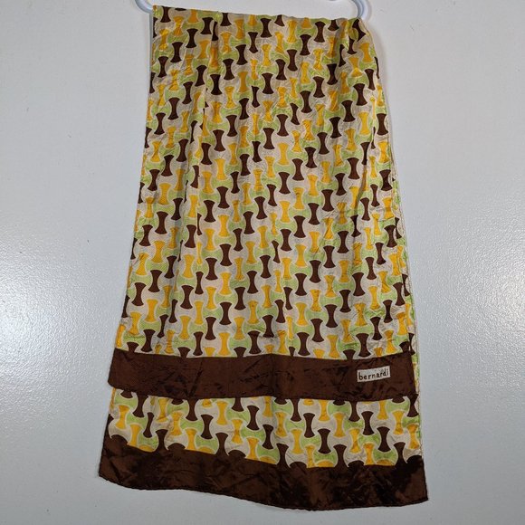 Vintage Bernardi Silk Scarf Retro Geometric Design - Picture 1 of 3